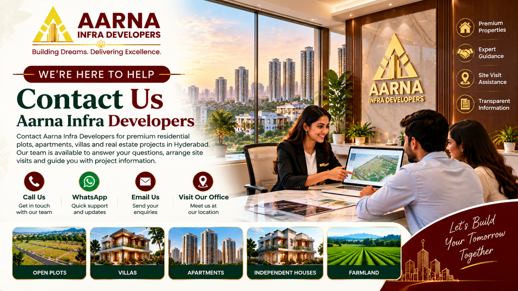Contact Aarna Infra Developers for property in Hyderabad